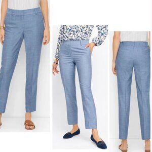 Talbots Women's Hampshire Ankle Blue Pants Sz 10 Ankle Preppy Minimalist Stretch